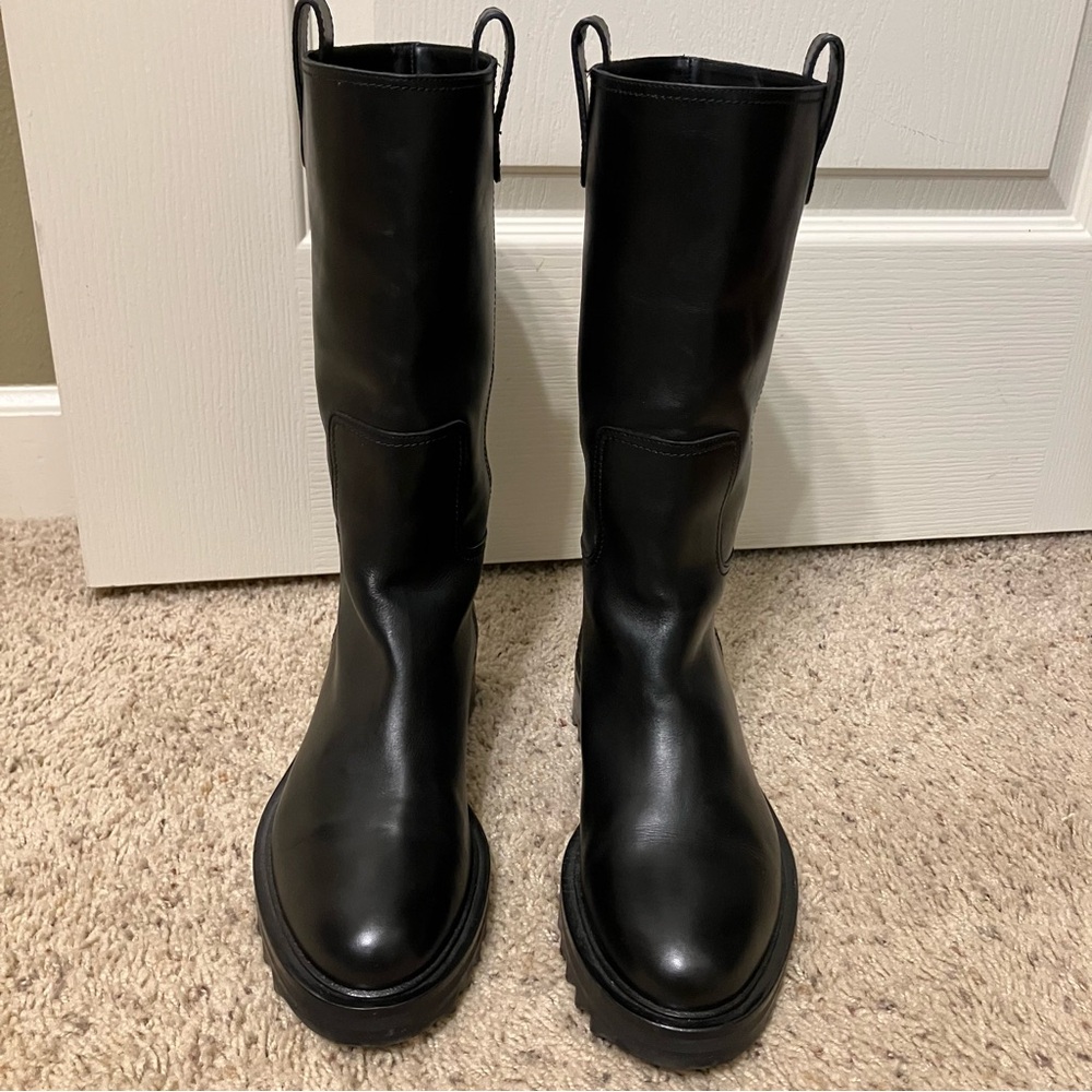 TAMARA MELLON Boots EASY RIDER Black - Sz 8.5 (EU 38.5) Made in Italy EXCELLENT! - Picture 4 of 15